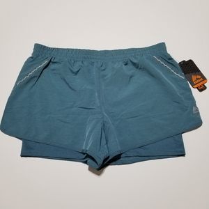 NWT RBX Active Blue/Teal Running Shorts L